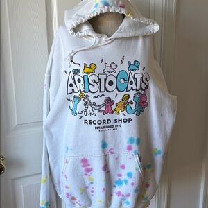 Disney Aristocats Kids Hoodie - White with Multicolor Design size L